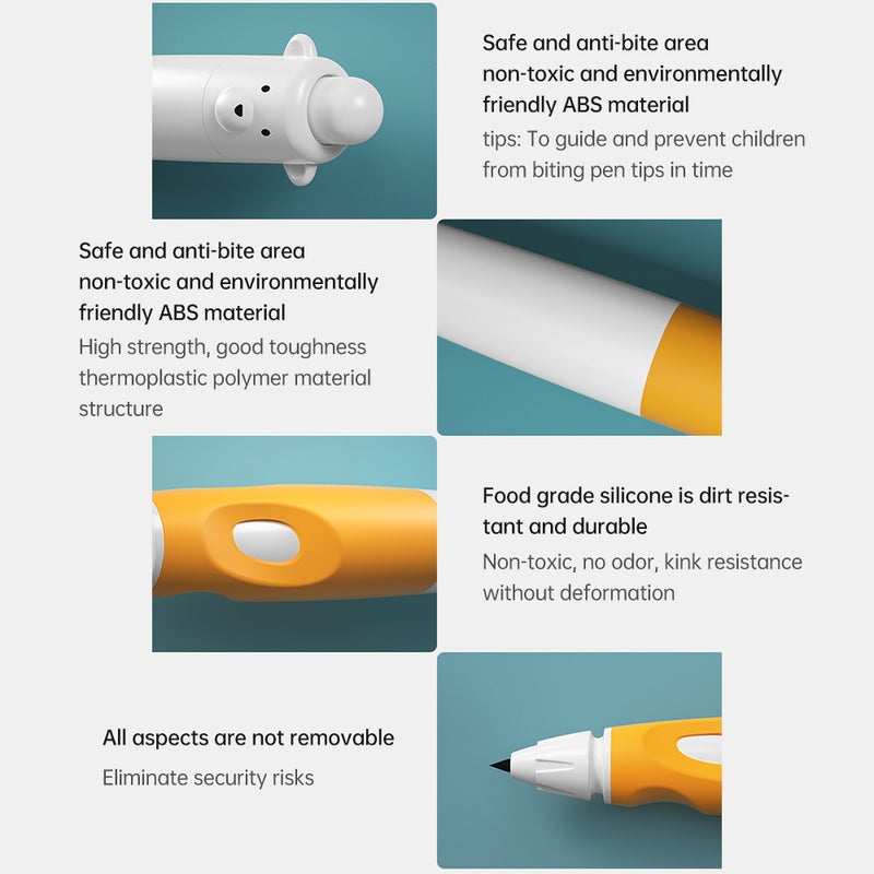 Handwriting Pencil 2mm Lead Automatic Pencil Correction Grip Uninterrupted Lead Non-slip Silicone Handle Elementary School Office Stationery Professional Exam Doodle Pencil with 10pcs Lead - Image 5