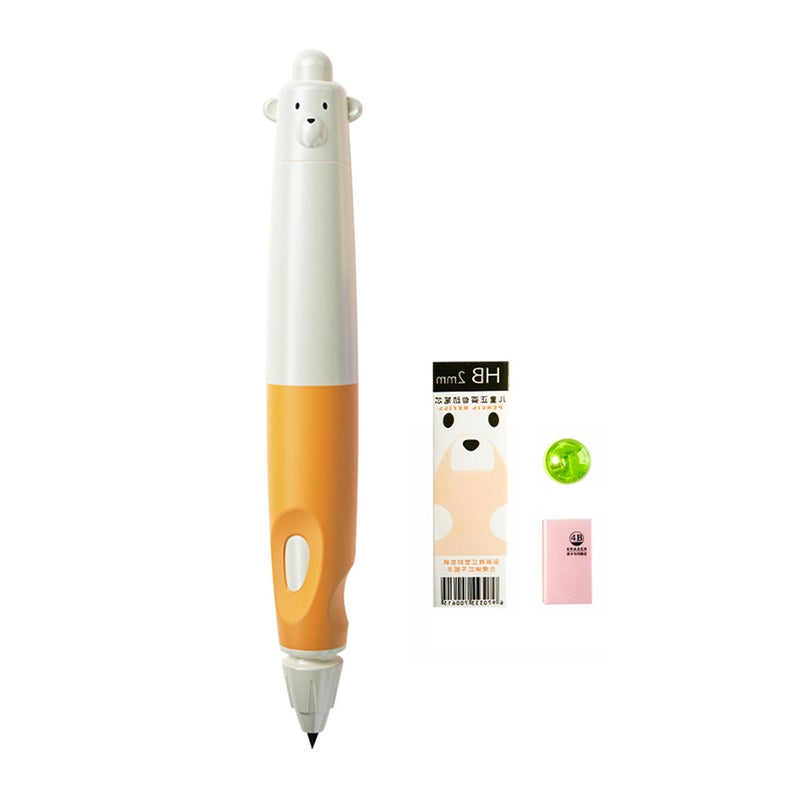 Handwriting Pencil 2mm Lead Automatic Pencil Correction Grip Uninterrupted Lead Non-slip Silicone Handle Elementary School Office Stationery Professional Exam Doodle Pencil with 10pcs Lead - Image 3