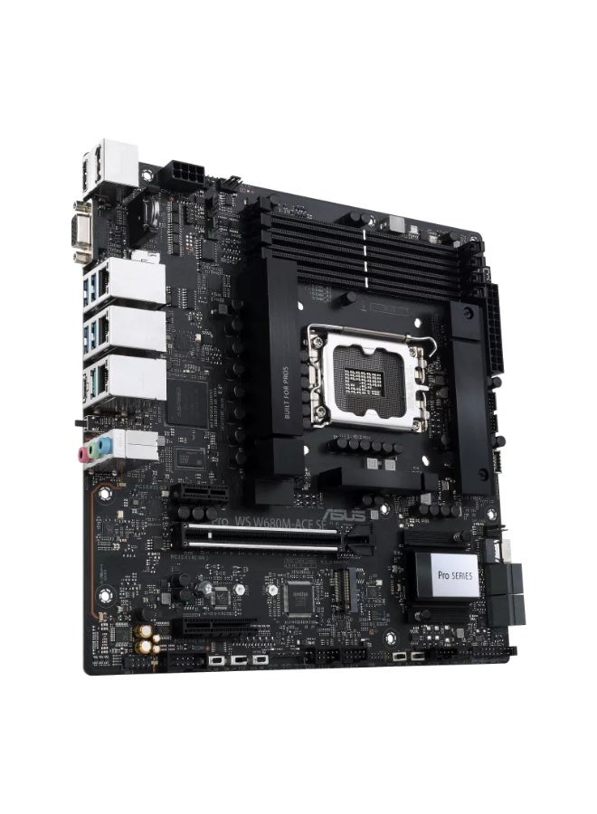 ASUS Pro WS W680M-ACE SE LGA1700 Micro-ATX Workstation Motherboard, Intel W680, DDR5 ECC up to 192GB, PCIe 5.0 x16, Dual 2.5Gb LAN, AST2600 BMC/IPMI, 2x M.2 PCIe 4.0, SlimSAS, USB 3.2 Gen2 Type-C | 90MB1FA0-M0EAY0 - Image 3