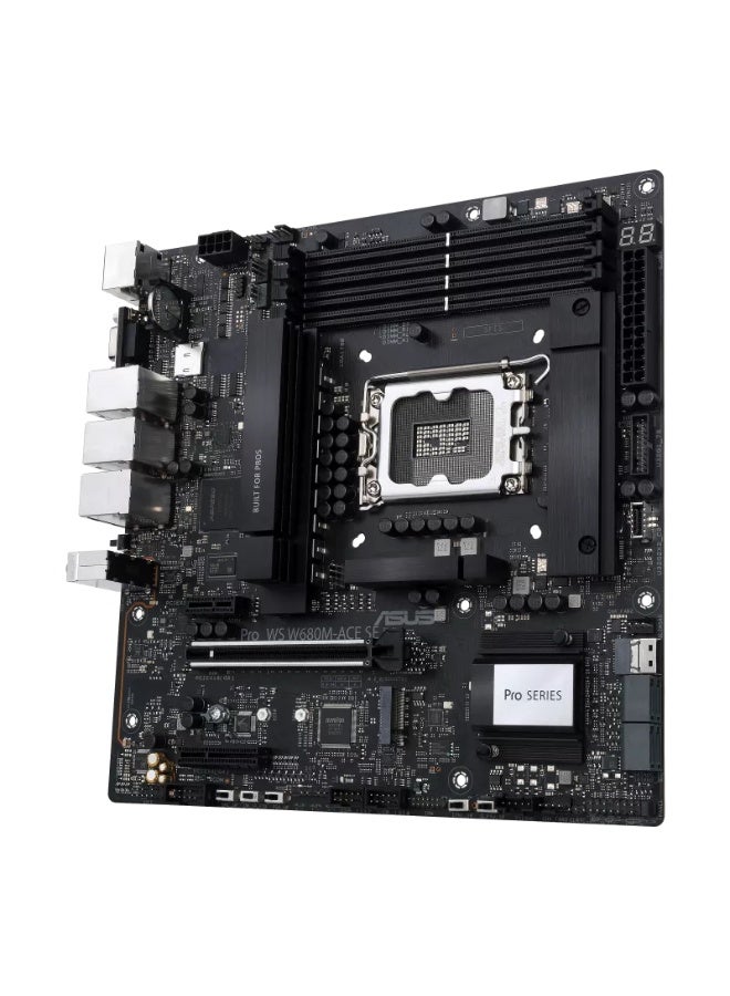ASUS Pro WS W680M-ACE SE LGA1700 Micro-ATX Workstation Motherboard, Intel W680, DDR5 ECC up to 192GB, PCIe 5.0 x16, Dual 2.5Gb LAN, AST2600 BMC/IPMI, 2x M.2 PCIe 4.0, SlimSAS, USB 3.2 Gen2 Type-C | 90MB1FA0-M0EAY0 - Image 4