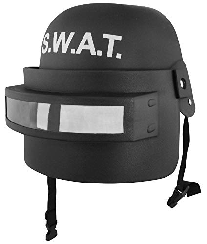 Nicky Bigs Novelties Child SWAT Team Police Costume Helmet with Folding Visor SWAT Helmets for Kids Adjustable Ideal for Halloween Cosplay Role Play