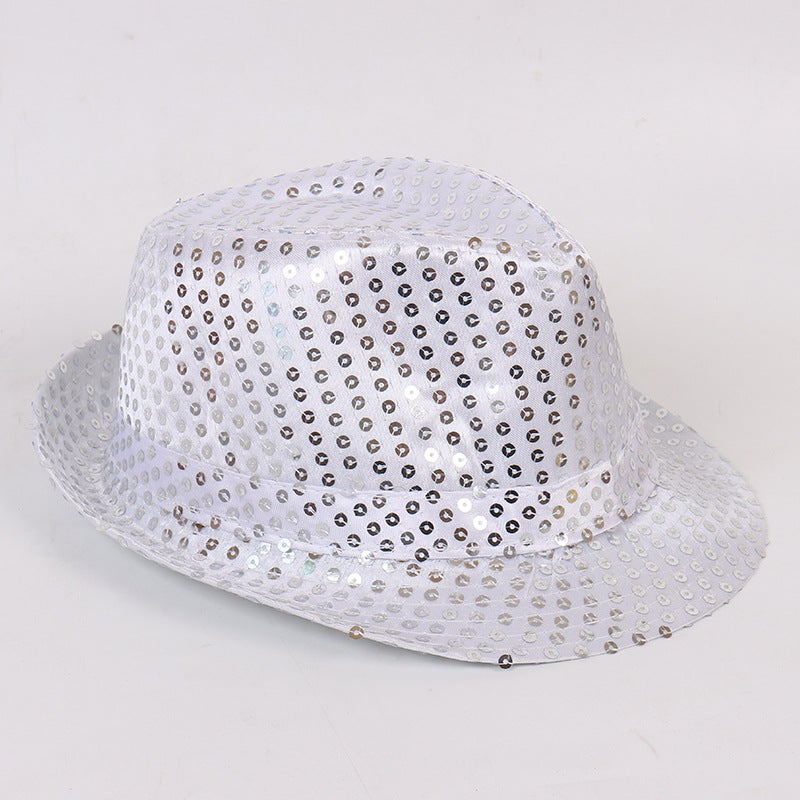 Magic Performance Top Hat for Adults and Kids Sparkling Silver Jazz CapSequins Silver Children 54cm Sequins Silver Children 54cm