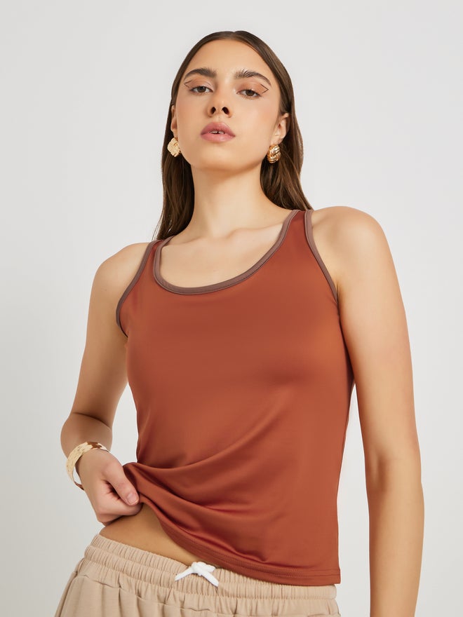 Take Two Take Two Contrast Trim Sleeveless Cami T-Shirt  - Image 3