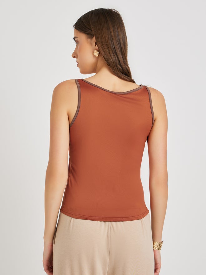 Take Two Take Two Contrast Trim Sleeveless Cami T-Shirt  - Image 5