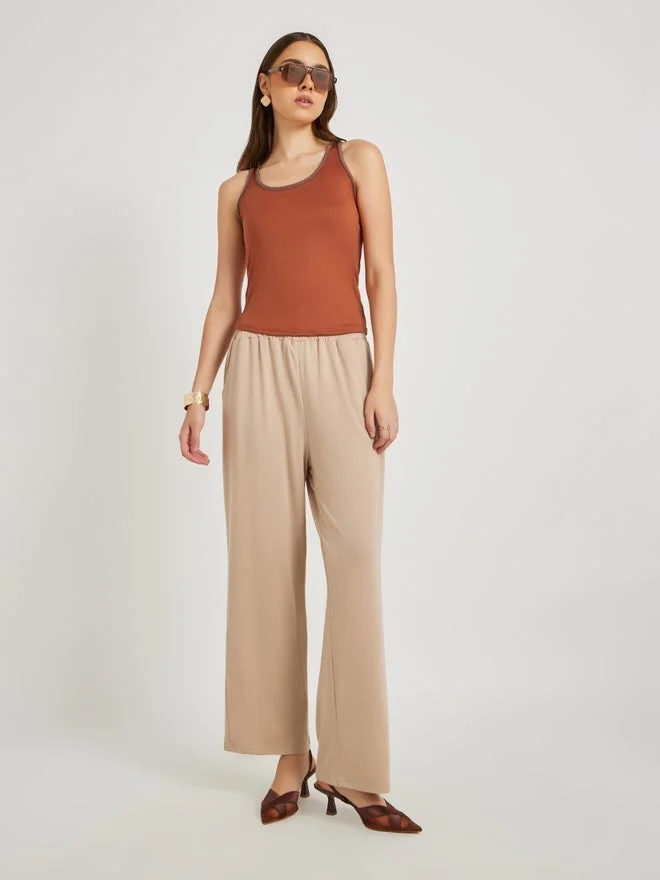 Take Two Take Two Contrast Trim Sleeveless Cami T-Shirt