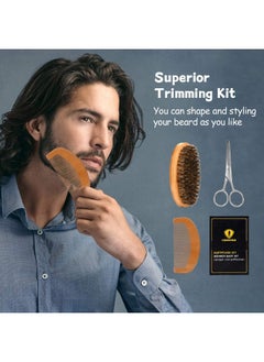 Ceenwes Upgraded Beard Grooming Kit With Beard Conditionerbeard Oilbeard Brushbeard Combbeard Balmbeard & Mustache Scissors Storage Bagtrimming Kit For Men Care Perfect Christmas Gifts  - Image 5