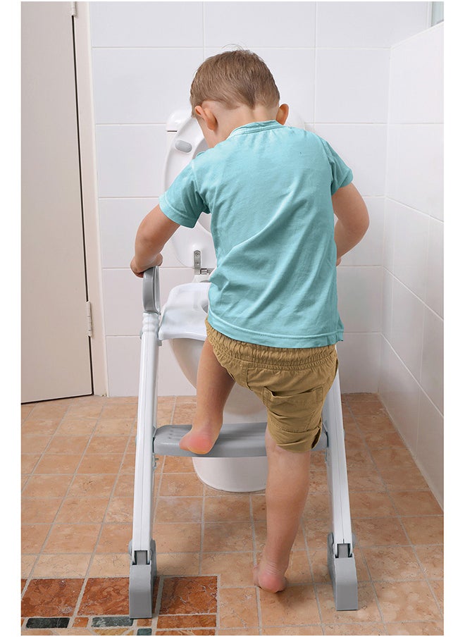 dreambaby - Step-Up Potty Training Toilet Seat Topper - Adjustable Step Height - Slip-Resistant - Grey, White - Image 1