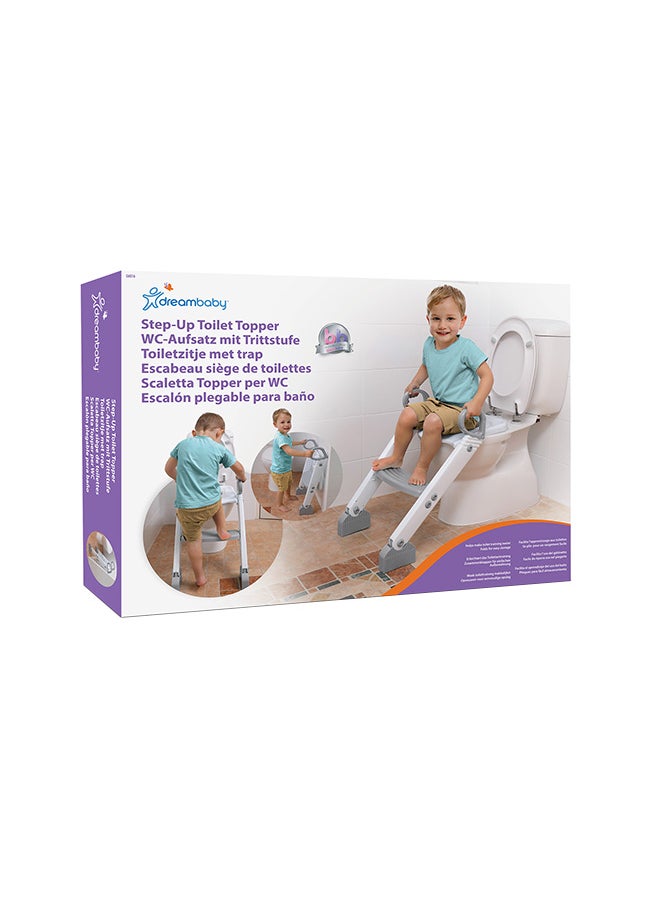 dreambaby Step-Up Potty Training Toilet Seat Topper - Adjustable Step Height - Slip-Resistant - Grey, White  - Image 4