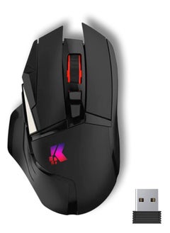 POWER LIFE GK502 Gaming Mouse Up to 10000 DPI,Rechargeable USB Wired 2.4GHz Wireless Dual Mode  Programmable Gaming Mice with 7 Dynamic LED Color Ergonomic for Laptop, Mac, PC Etc  - Image 1
