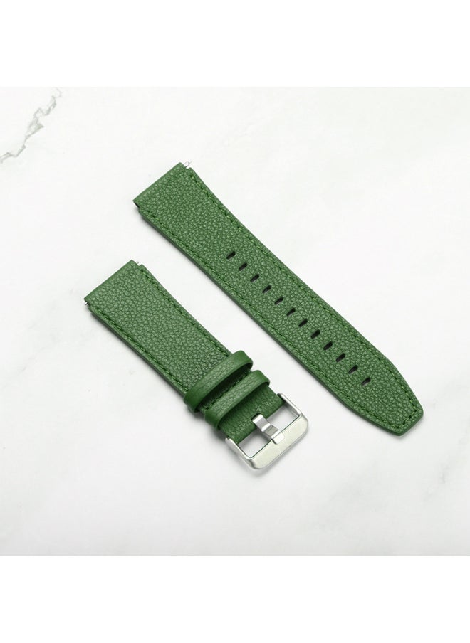 Generic For HUAWEI HUAWEI WATCH GT2 PRO Smart WATCH Genuine Leather Official WATCH Strap Wristband-Color:1008/GT2 PRO Official Dark Green + Silver Buckle  - Image 1