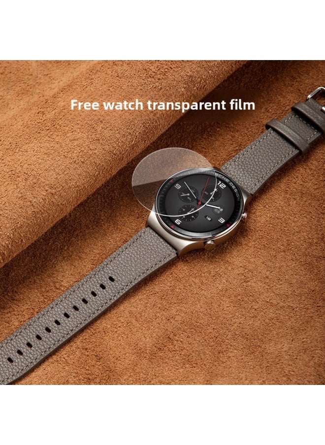 Generic For HUAWEI HUAWEI WATCH GT2 PRO Smart WATCH Genuine Leather Official WATCH Strap Wristband-Color:1008/GT2 PRO Official Dark Green + Silver Buckle  - Image 5