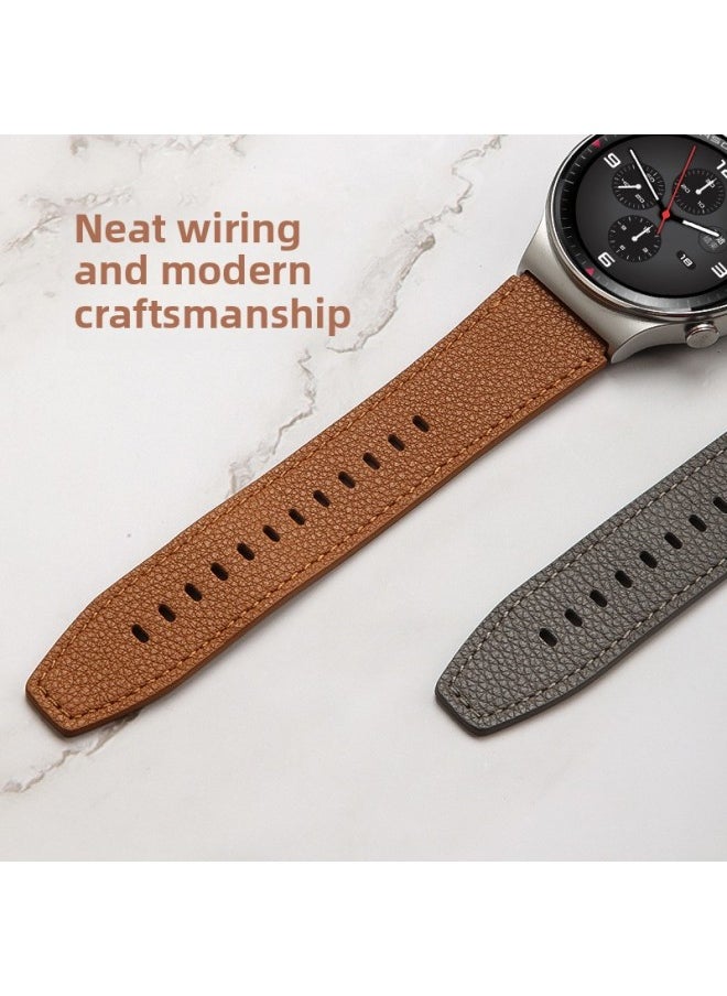 Generic For HUAWEI HUAWEI WATCH GT2 PRO Smart WATCH Genuine Leather Official WATCH Strap Wristband-Color:1008/GT2 PRO Official Dark Green + Silver Buckle  - Image 4