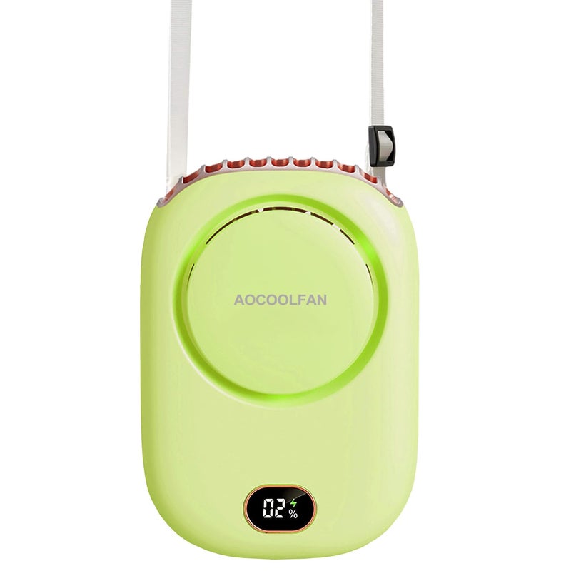 AOCOOLFAN Portable Neck Fan Mini Small Personal Handheld Fan USB Rechargeable 3 Speed for Girls Boys Woman Eyelash Travel Home Office Outdoor light green