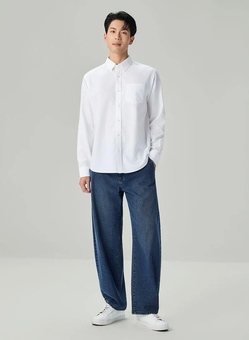 Giordano Men Wrinkle Free Cotton Oxford Shirt
