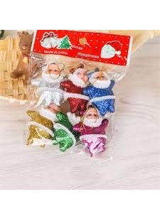 LB L B 12 pcs Chirstmas Tree Ornaments Xmas Tree hangings Ornaments Mini Santa for Christmas Tree Xmas Tree Decoration Item Mini Santa Glitter Santa  - Image 3