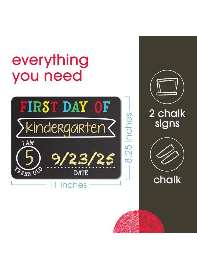 pearhead Photosharing Chalkboard Signs, Perfect to Commemorate the First and Last Day of School, 2 Chalkboard Signs for School Celebrations and Milestones, 2 Count (Pack of 1) Packaging may vary - Image 2