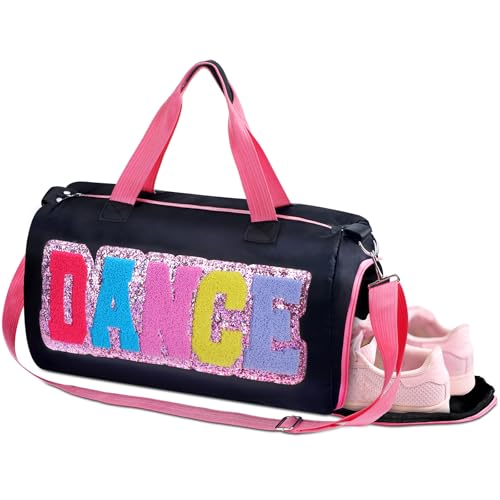 Yeyeplum Dance Duffle Bag for women Bag with Adjustable Carry Strap and Handy Pouch Dance Backpack for DancersBlack - Image 1