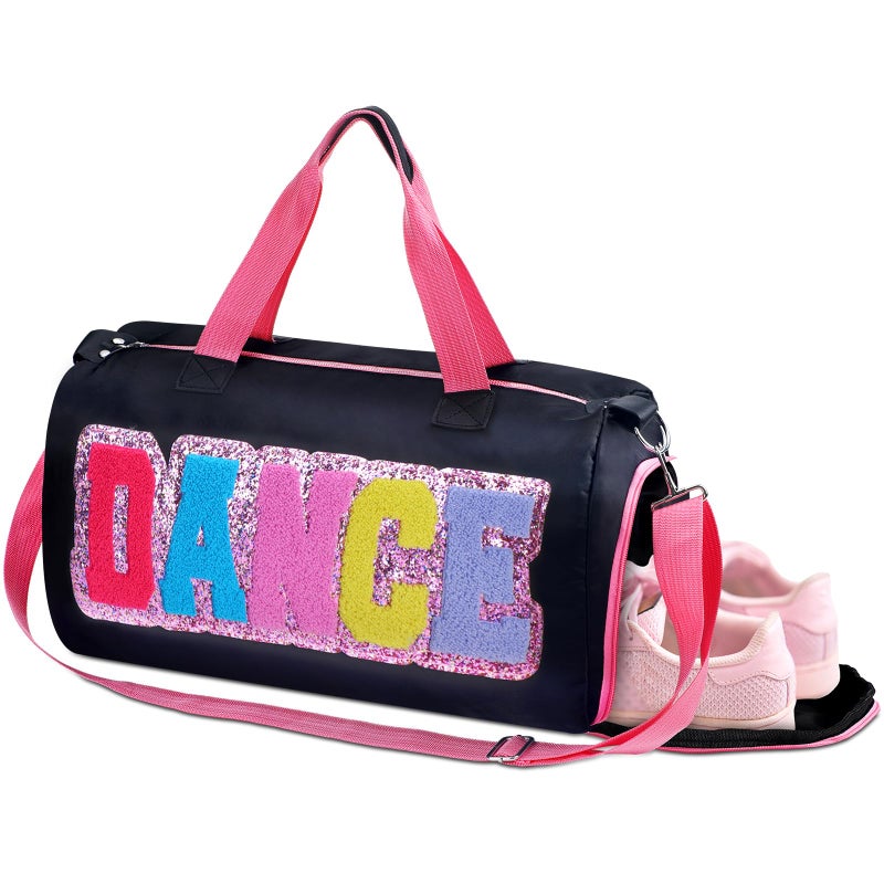 Yeyeplum Dance Duffle Bag for women Bag with Adjustable Carry Strap and Handy Pouch Dance Backpack for DancersBlack - Image 2