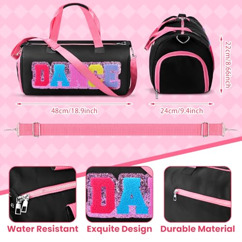 Yeyeplum Dance Duffle Bag for women Bag with Adjustable Carry Strap and Handy Pouch Dance Backpack for DancersBlack - Image 3