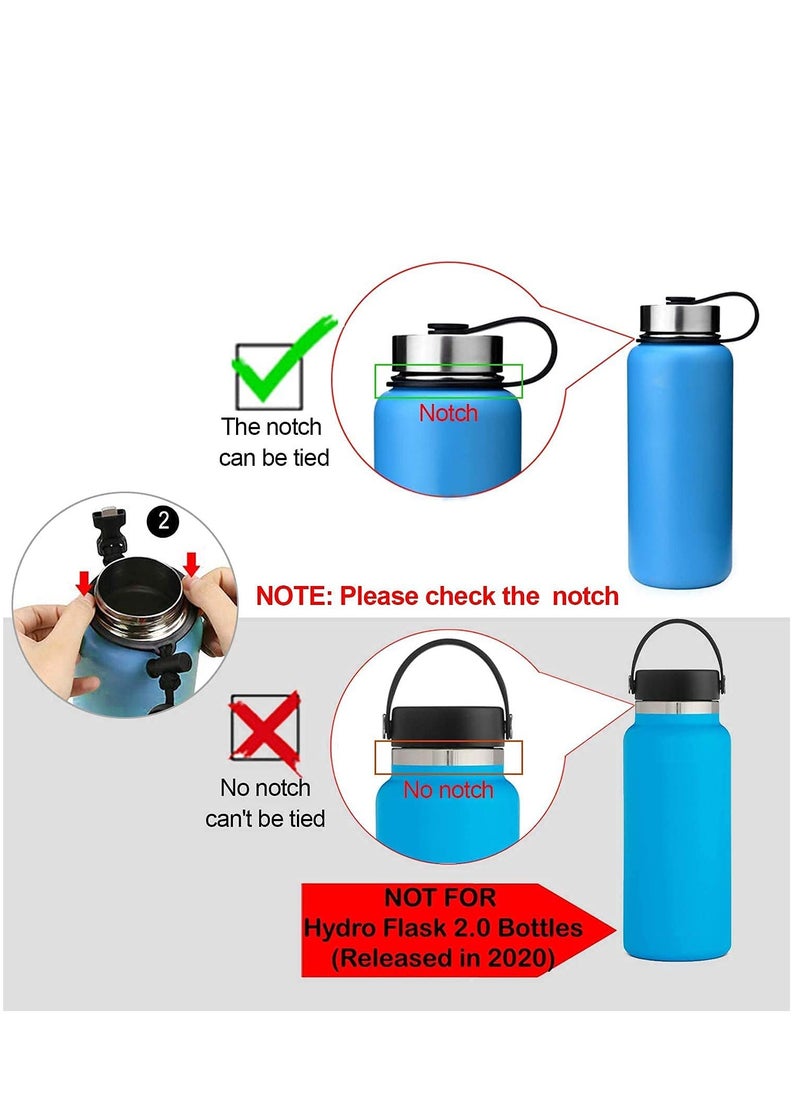 Generic Paracord Handle Shoulder Strap Compatible with Hydro Flask Wide Mouth Water Bottles 12oz To 64oz(Not for The New Hydro Flask 2.0) Bottle Strap For Walking Hiking Camping（Rainbow）  - Image 2