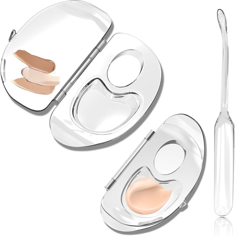 Simpeak 3 in 1 Makeup Mixing Palette with Foundation Lipstick Palette Blending Tools Storage Disc for Eyeshadows