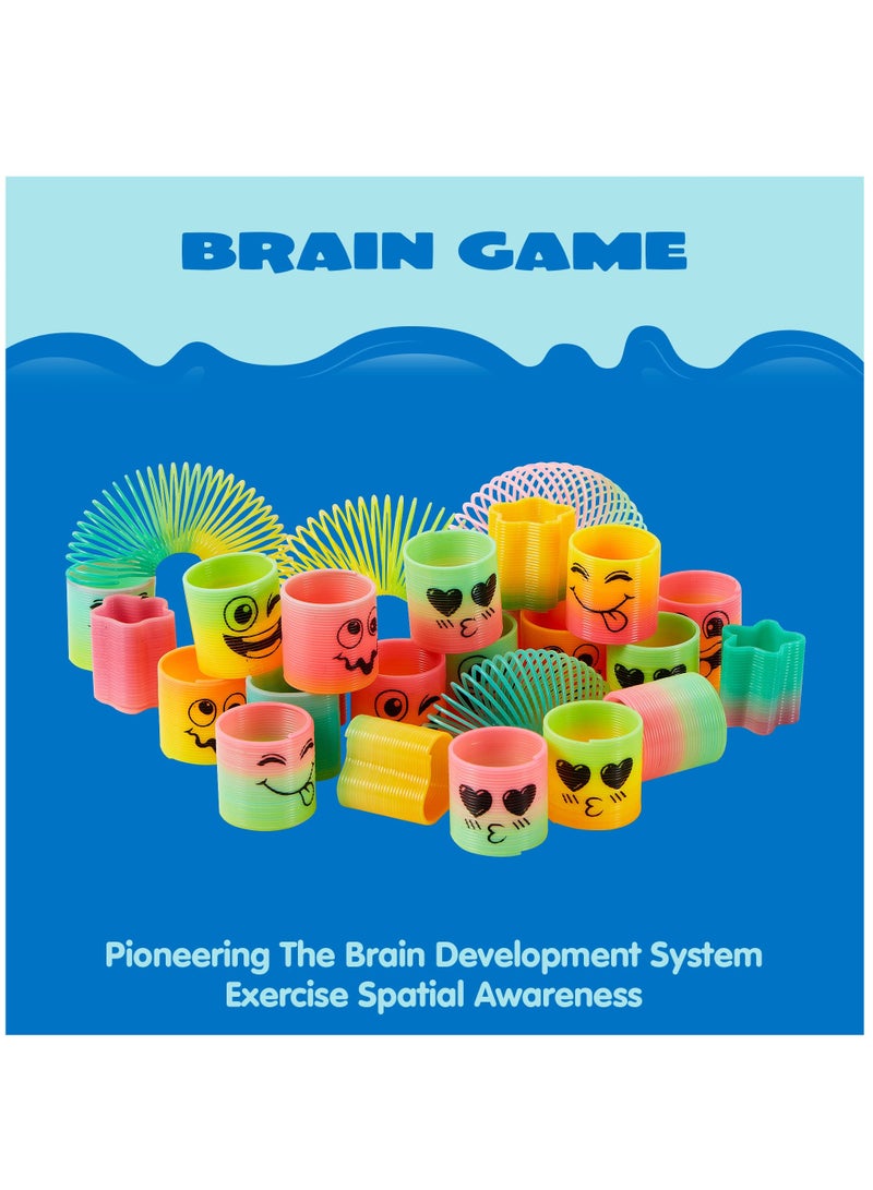 Excefore 24 Pcs Spring Rainbow Party Favor, Mini Plastic Coil Spring Toy, Fidget Stress Coil Mini Springs Bulk Toys for Carnival Prize Birthday, Goodie Bag Stuffers - Image 3