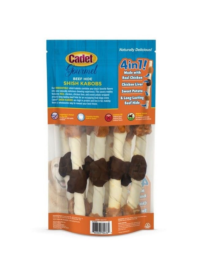 Cadet Cadet X-Large Dog Treat, 4-in-1 Beef Hide Shish Kabobs, 10 ct  - Image 2