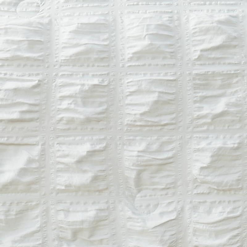 Cozy Bliss Queen Size Cooling Comforter - Seersucker Plaid, Q-Max 0.45, White