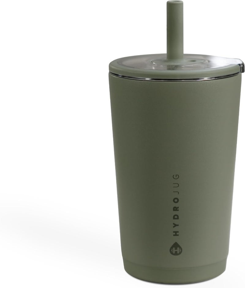 HydroJug Everyday Tumbler 14 oz – Ceramic-Lined Insulated Tumbler with Straw and Soft-Touch Lid, Cup Holder Friendly, Double-Wall Vacuum Insulation, Reusable Travel Cup – Courtyard - Image 1
