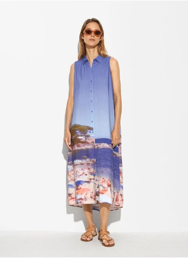 PARFOIS Printed Shirt Dress