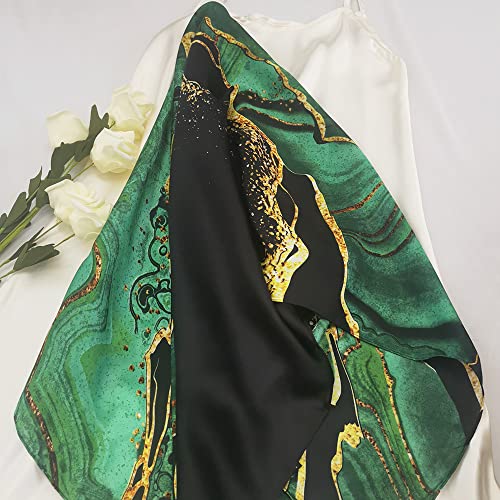 Julunar Silk Like Head Scarf for Women - Satin Large Hair Scarves - 35" Square Silk Hair Wrap for Sleeping with Gift Packed - Image 4