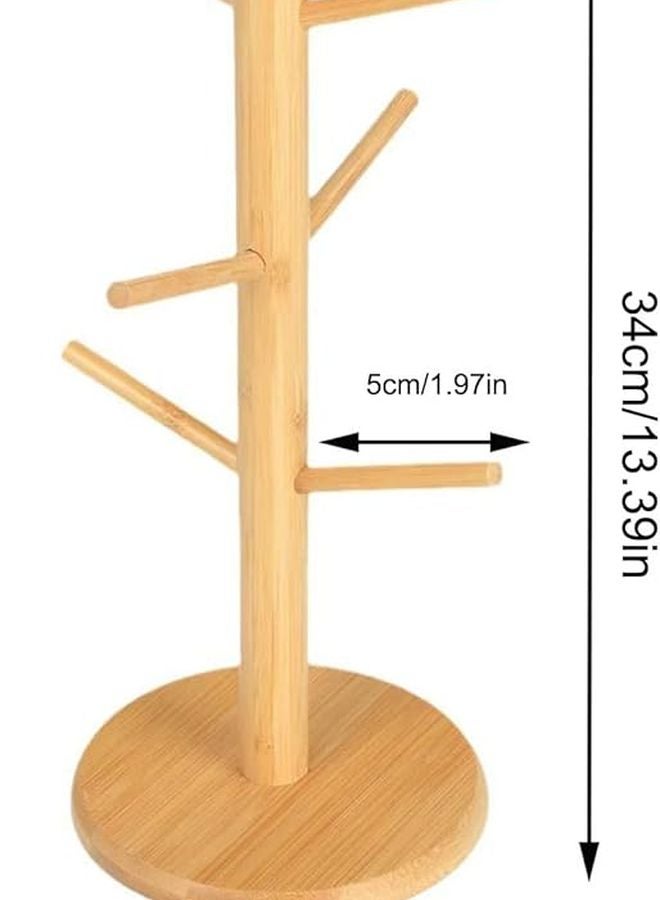 Coffee Mug Tree Holder Stand with 6 Hooks Space Saving Storage Organizer 13 39x5 51 Inch - Image 3