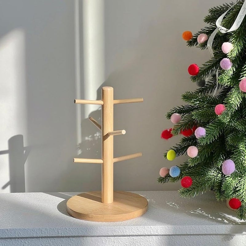 Coffee Mug Tree Holder Stand with 6 Hooks Space Saving Storage Organizer 13 39x5 51 Inch - Image 4