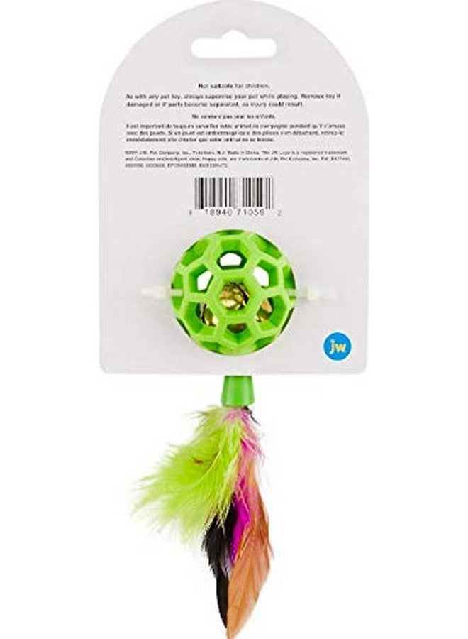 جي دبليو كرة ريش كاتاكشن من جيه دبليو بيت مع جرس، لعبة قطط، لون أخضر، عبوة من قطعة واحدة (71059) - Image 5