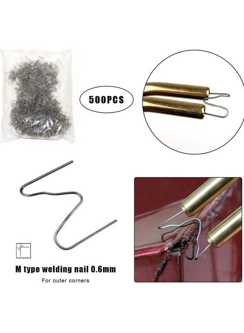 500PCS MShaped Welding Rods for Bumper Repair Compatible with All Cars Stainless Steel Hot Stapler Wave Staples 08mm - Image 2