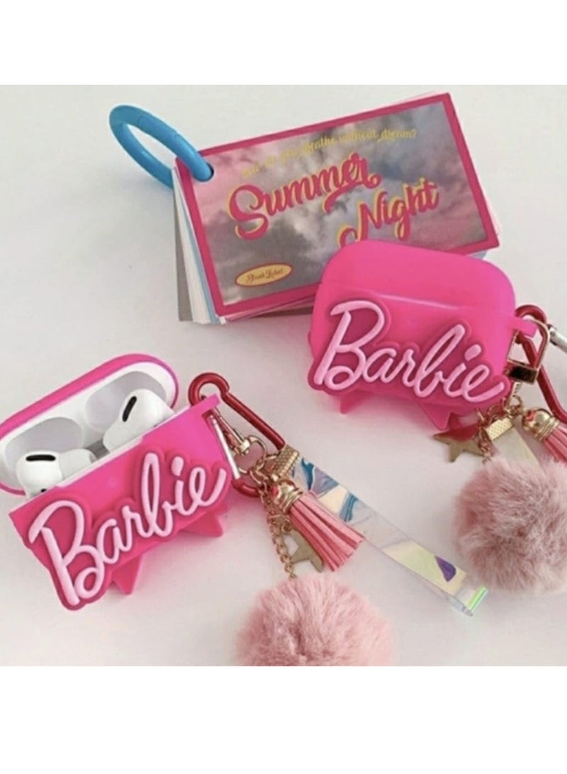 Barbie Case Soft Silicone Shockproof Cover for Apple Airpods Pro/Airpods Pro 2 New 3D Cute Cartoon Creative Fun Case Skin with Keychain Design - Image 2
