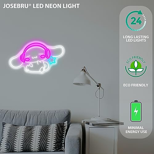 JOSEBRU CinnamoRoll Neon Sign Anime Neon Sign for Wall Decor Janpanese Neon Light for Bedroom Wall Decor Game Room Decor Livingroom Decor for Kids, Personalized Gifts for Girls - Image 5