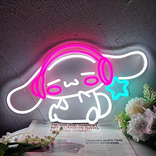 JOSEBRU CinnamoRoll Neon Sign Anime Neon Sign for Wall Decor Janpanese Neon Light for Bedroom Wall Decor Game Room Decor Livingroom Decor for Kids, Personalized Gifts for Girls - Image 1