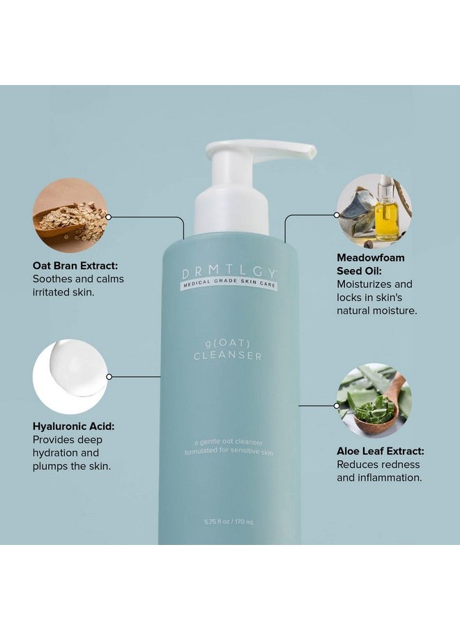 DRMTLGY DRMTLGY gOAT Cleanser - Lightweight, Moisturizing Face Wash For Sensitive Skin, Oat + Hyaluronic Acid + Aloe Extract, Hydrating Gentle Facial Cleansing Milk For All SkinTypes, Fragrance Free, 5.75 oz  - Image 3