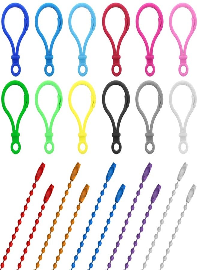 lyfLux 100Pcs Plastic Snap Clasps with 50Pcs Adjustable Metal Ball Chains, DIY Jewelry Connectors, Keychain Hooks, Backpack Clips, Durables Craft Supplies for Tags, Ornaments (Assorted Colors) - Image 1