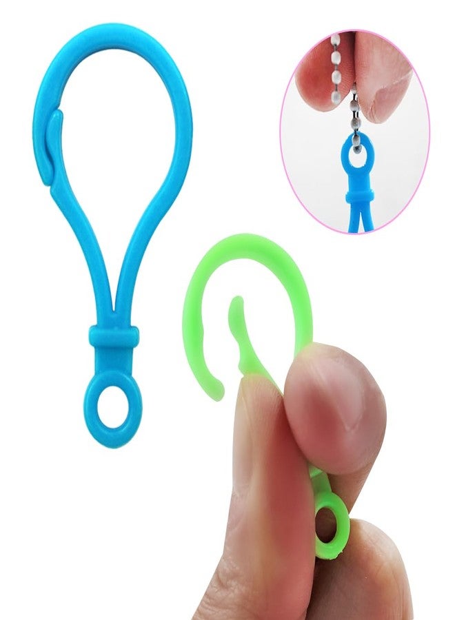 lyfLux 100Pcs Plastic Snap Clasps with 50Pcs Adjustable Metal Ball Chains, DIY Jewelry Connectors, Keychain Hooks, Backpack Clips, Durables Craft Supplies for Tags, Ornaments (Assorted Colors) - Image 2