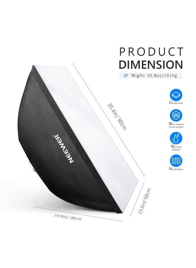Neewer 24”x35” (60x90cm) Rectangular Softbox, Studio Monolight Softbox with Bowens Mount, Diffuser & Carrying Bag for Portrait Product Photography, Compatible with S101-400W/300W, SL-70W, CB60/100/150 - Image 2