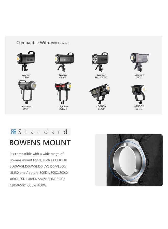 Neewer 24”x35” (60x90cm) Rectangular Softbox, Studio Monolight Softbox with Bowens Mount, Diffuser & Carrying Bag for Portrait Product Photography, Compatible with S101-400W/300W, SL-70W, CB60/100/150 - Image 4