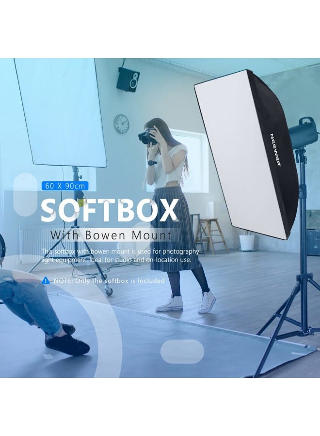 Neewer 24”x35” (60x90cm) Rectangular Softbox, Studio Monolight Softbox with Bowens Mount, Diffuser & Carrying Bag for Portrait Product Photography, Compatible with S101-400W/300W, SL-70W, CB60/100/150 - Image 5