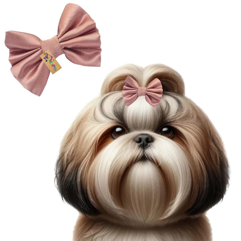 Western Era Dog Bow Hair Clip | Stylish Pet Accessory | Soft, Comfortable | Small, Medium & Large Dogs | Grooming, Photoshoots, Parties Fashionable & Durable Design for Pets (Pink) - Image 1