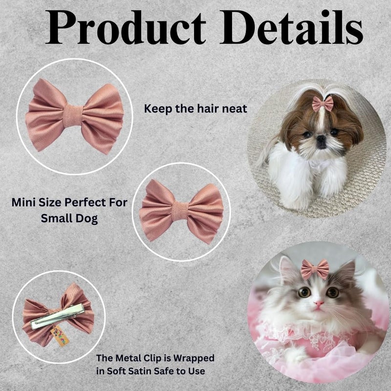 Western Era Dog Bow Hair Clip | Stylish Pet Accessory | Soft, Comfortable | Small, Medium & Large Dogs | Grooming, Photoshoots, Parties Fashionable & Durable Design for Pets (Pink) - Image 3