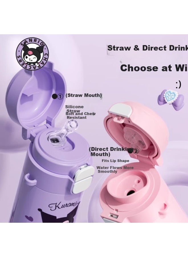 Coodora Kids Insulated Cup With Sanrio Kuromi 316 Stainless Steel Straw Straight Drinking Cup For Boys And Girls Students Going To School - Image 1