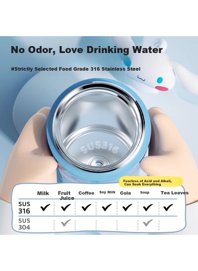 Coodora Kids Insulated Cup With Sanrio Kuromi 316 Stainless Steel Straw Straight Drinking Cup For Boys And Girls Students Going To School - Image 2