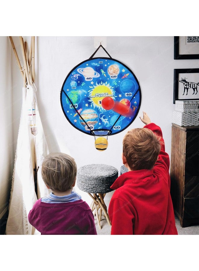 فنبلاست لعبة فن بلاست ٢ في ١ لهدف لاصق مع كرة سلة للأطفال - ألعاب رماية بموضوع الفضاء، ألعاب ترفيهية داخلية وخارجية، طوق كرة سلة للأطفال، ألعاب للأطفال - Image 5