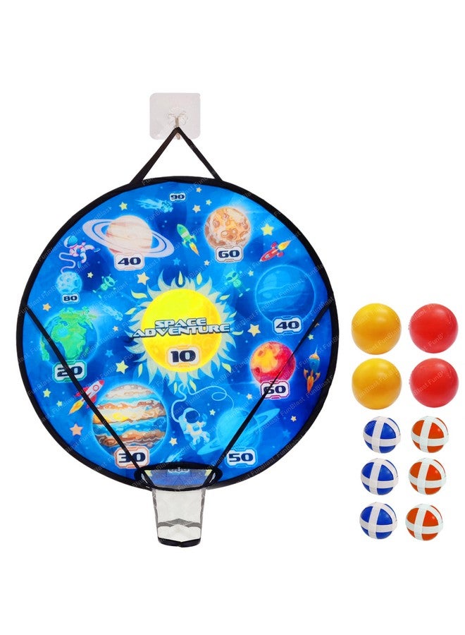 فنبلاست لعبة فن بلاست ٢ في ١ لهدف لاصق مع كرة سلة للأطفال - ألعاب رماية بموضوع الفضاء، ألعاب ترفيهية داخلية وخارجية، طوق كرة سلة للأطفال، ألعاب للأطفال - Image 1